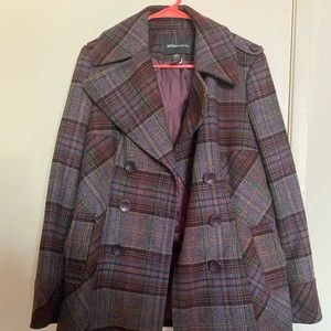 Purple Plaid Pea Coat